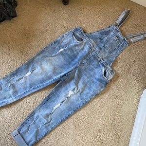 Overalls 2XL light wash distressed